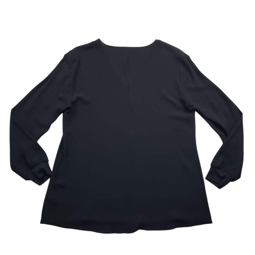 Eileen Fisher Silk Georgette Crepe Dolman Sleeve Top Womens XS Black Damaged - Picture 8 of 12